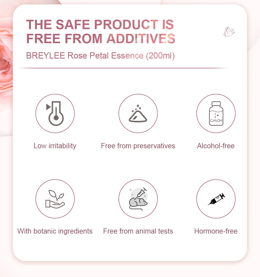 BREYLEE Face Toner Natrual Moisturizing Rose Toner 200ml