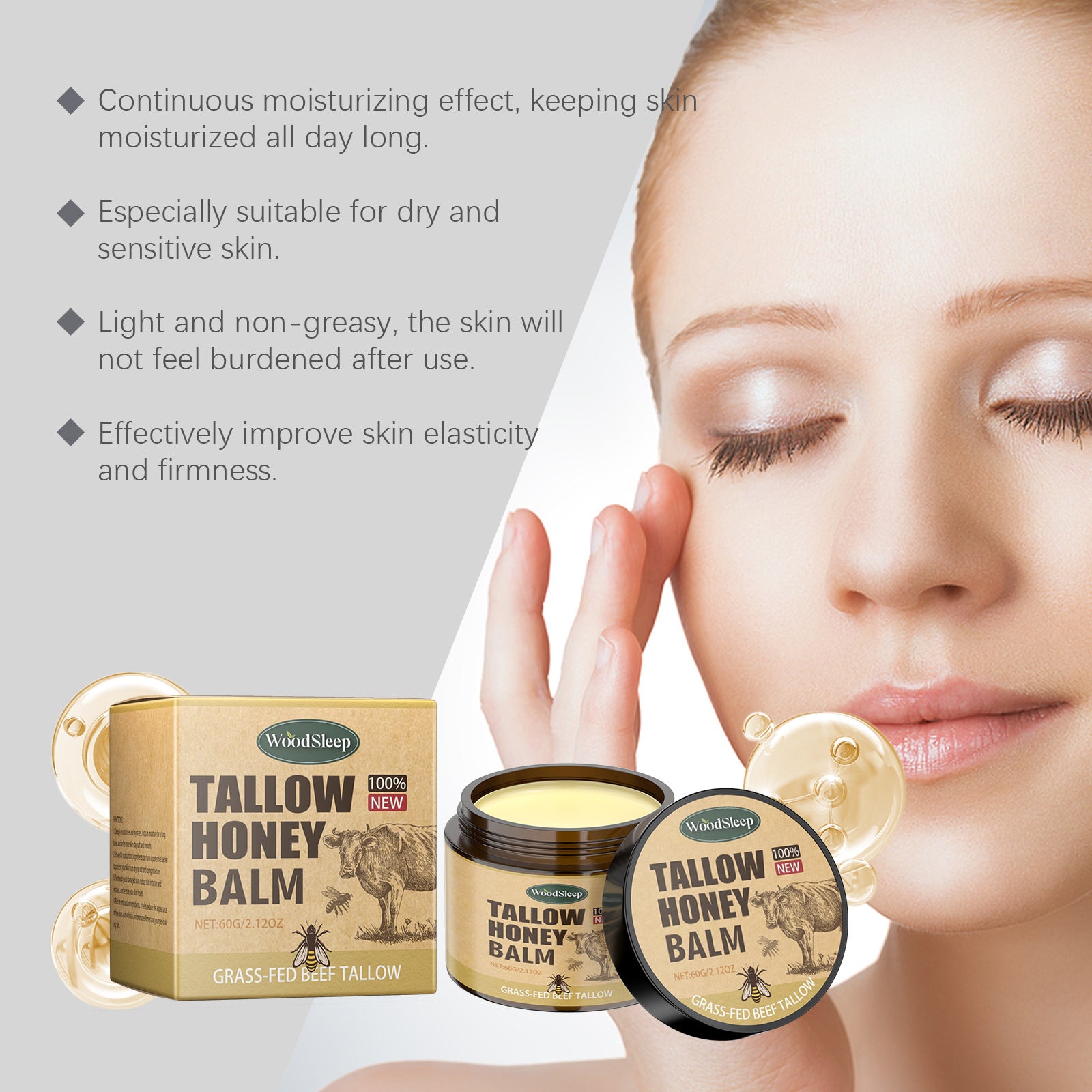 Beef Tallow Honey Moisturizer Cream