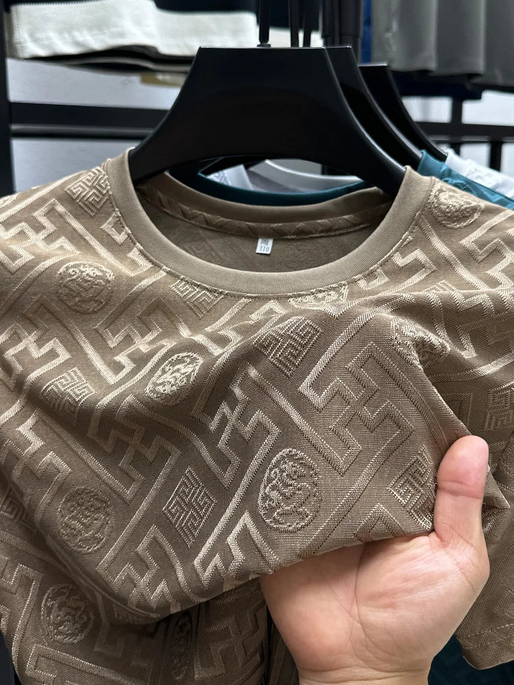 Breathable Short Sleeve Men O-neck Tops