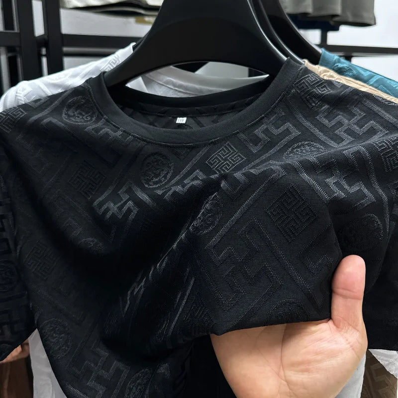 Breathable Short Sleeve Men O-neck Tops