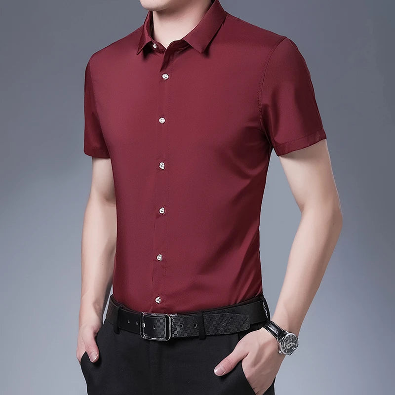 Solid Color Short Sleeved Shirt