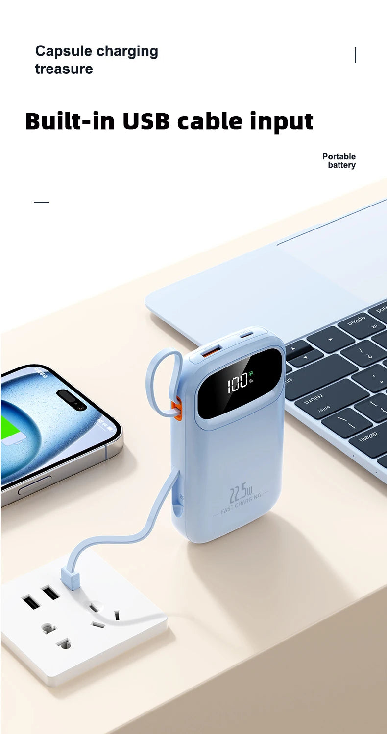 Power Bank With USB C Cable