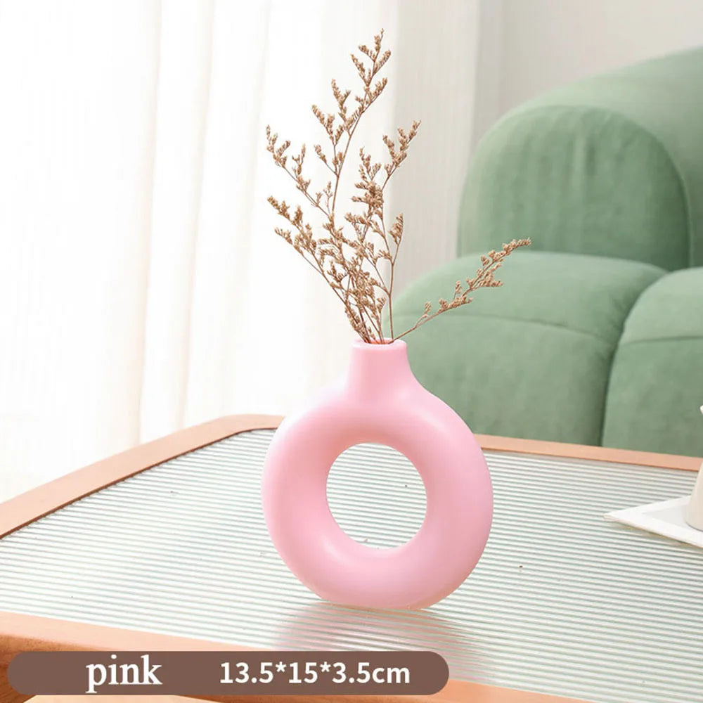 Circle Vase Living Room Decoration Donut Shape