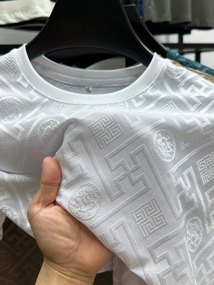 Breathable Short Sleeve Men O-neck Tops