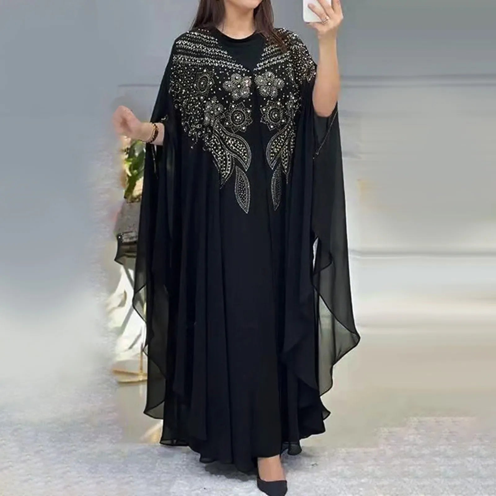 Women'S Sequined Vintage Muslim Dress