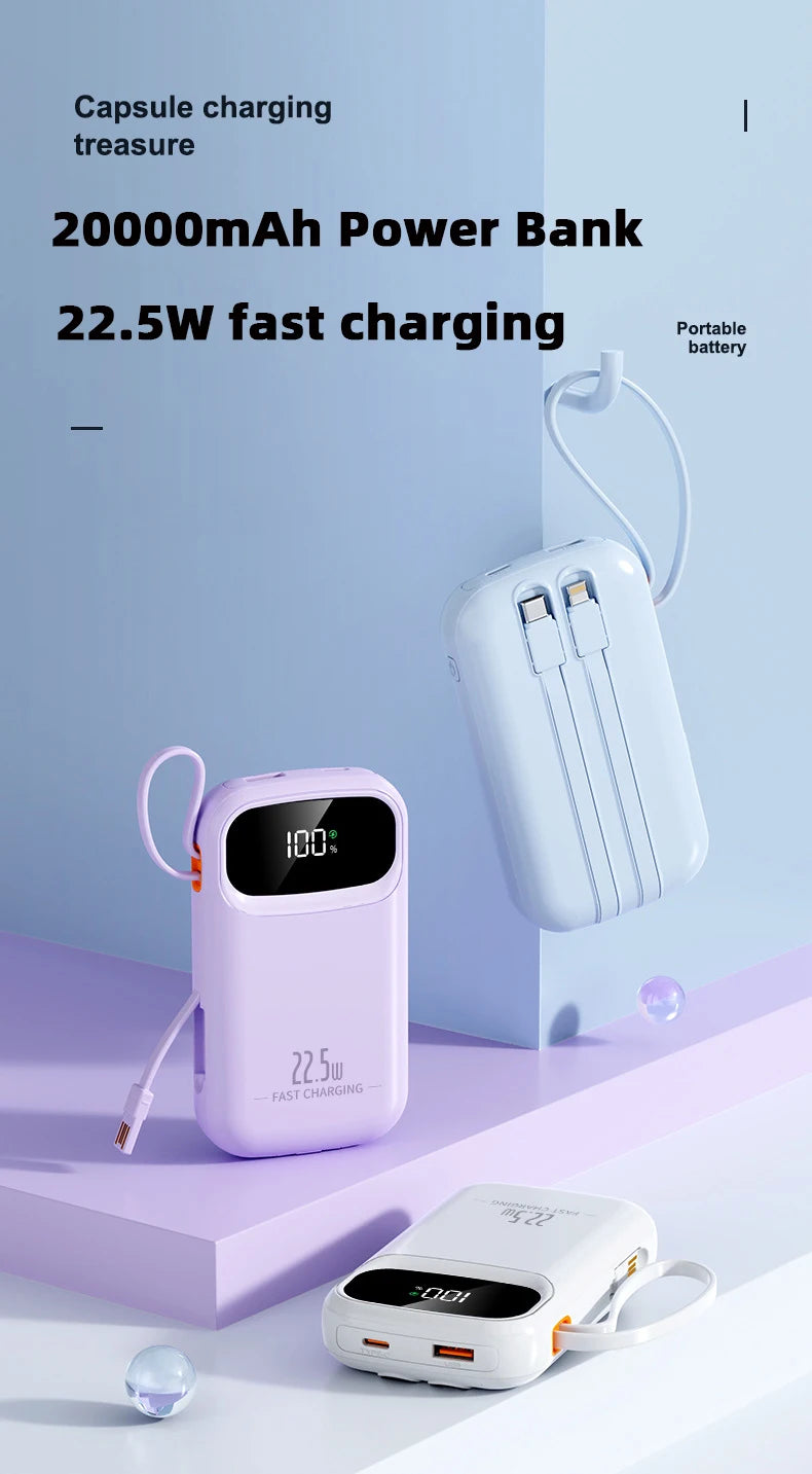 Power Bank With USB C Cable