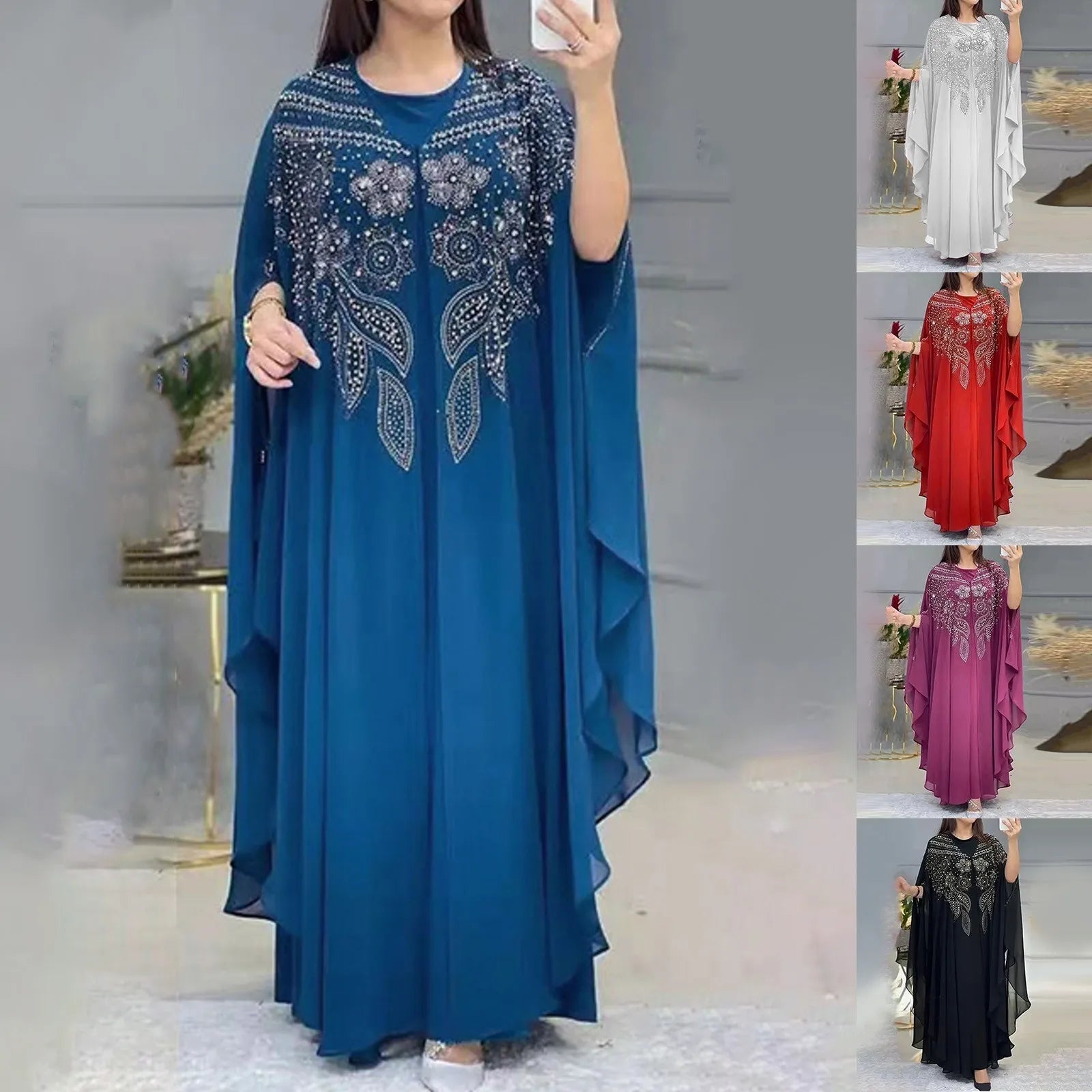 Women'S Sequined Vintage Muslim Dress