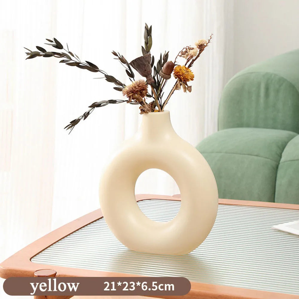 Circle Vase Living Room Decoration Donut Shape