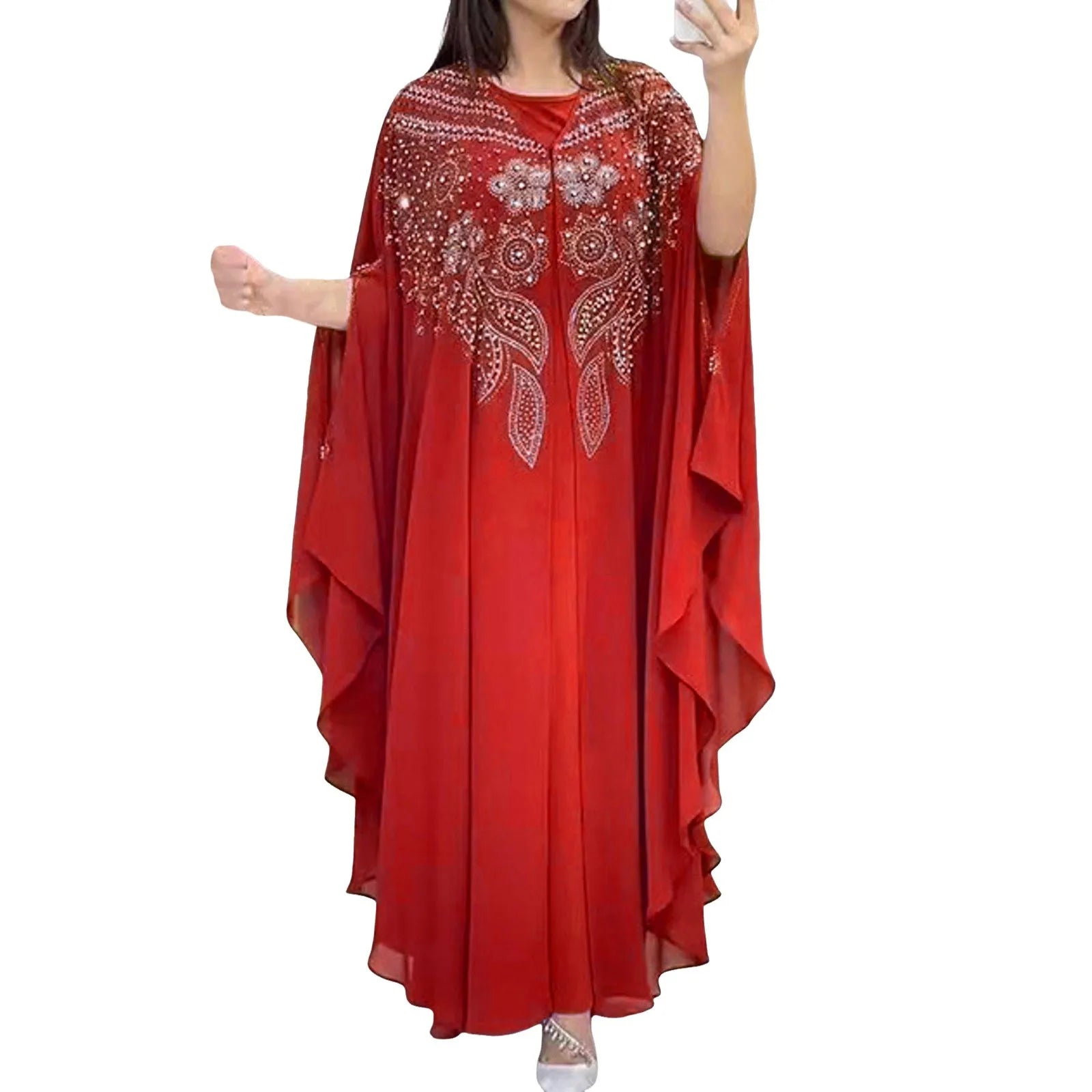 Women'S Sequined Vintage Muslim Dress