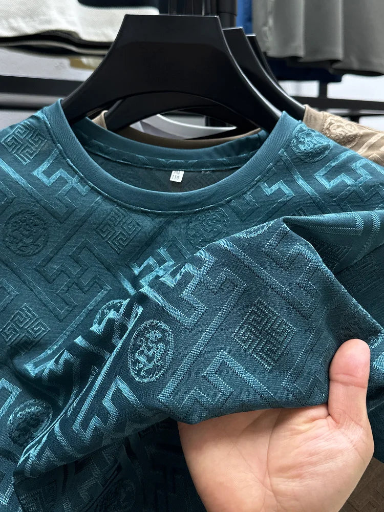 Breathable Short Sleeve Men O-neck Tops
