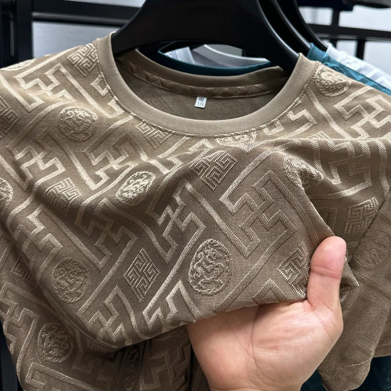 Breathable Short Sleeve Men O-neck Tops