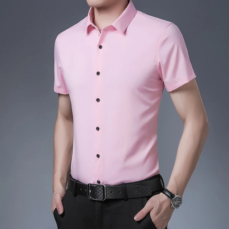 Solid Color Short Sleeved Shirt