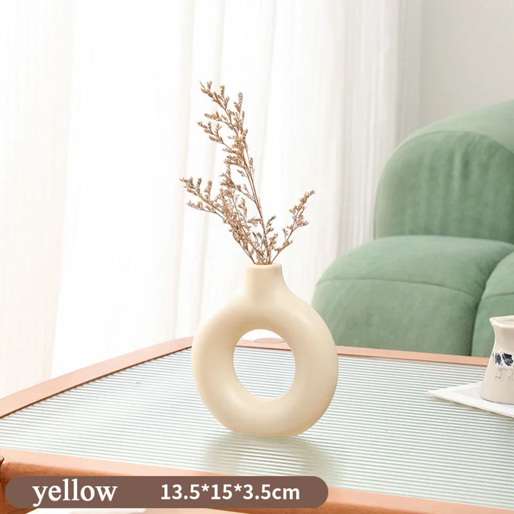 Circle Vase Living Room Decoration Donut Shape
