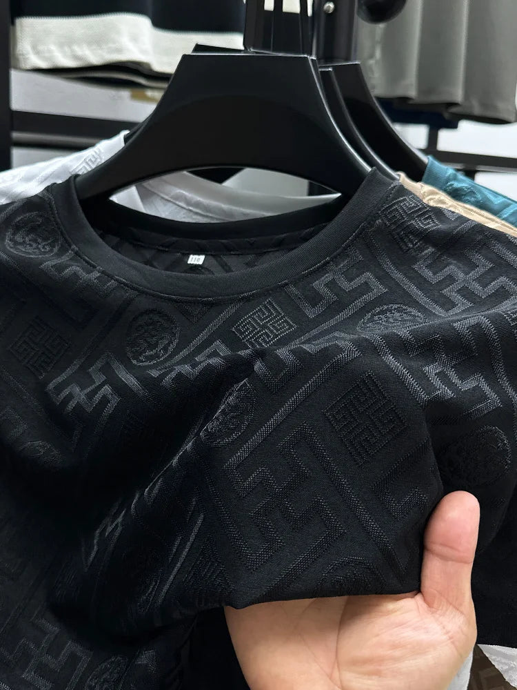 Breathable Short Sleeve Men O-neck Tops