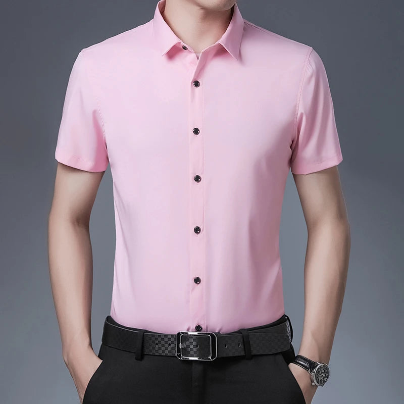 Solid Color Short Sleeved Shirt