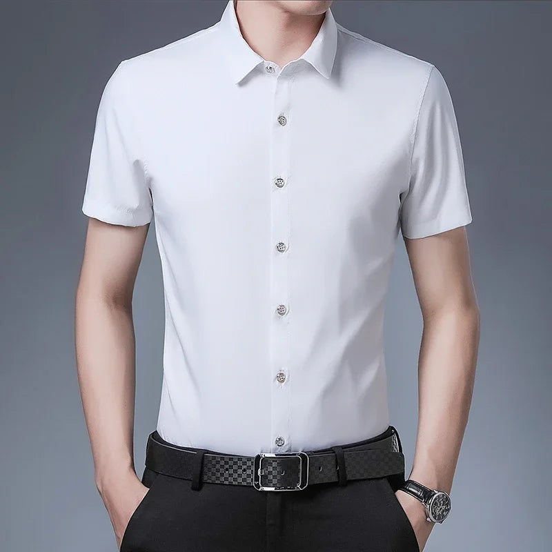 Solid Color Short Sleeved Shirt