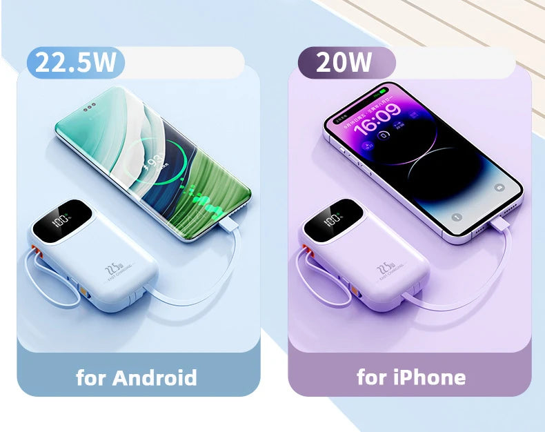 Power Bank With USB C Cable