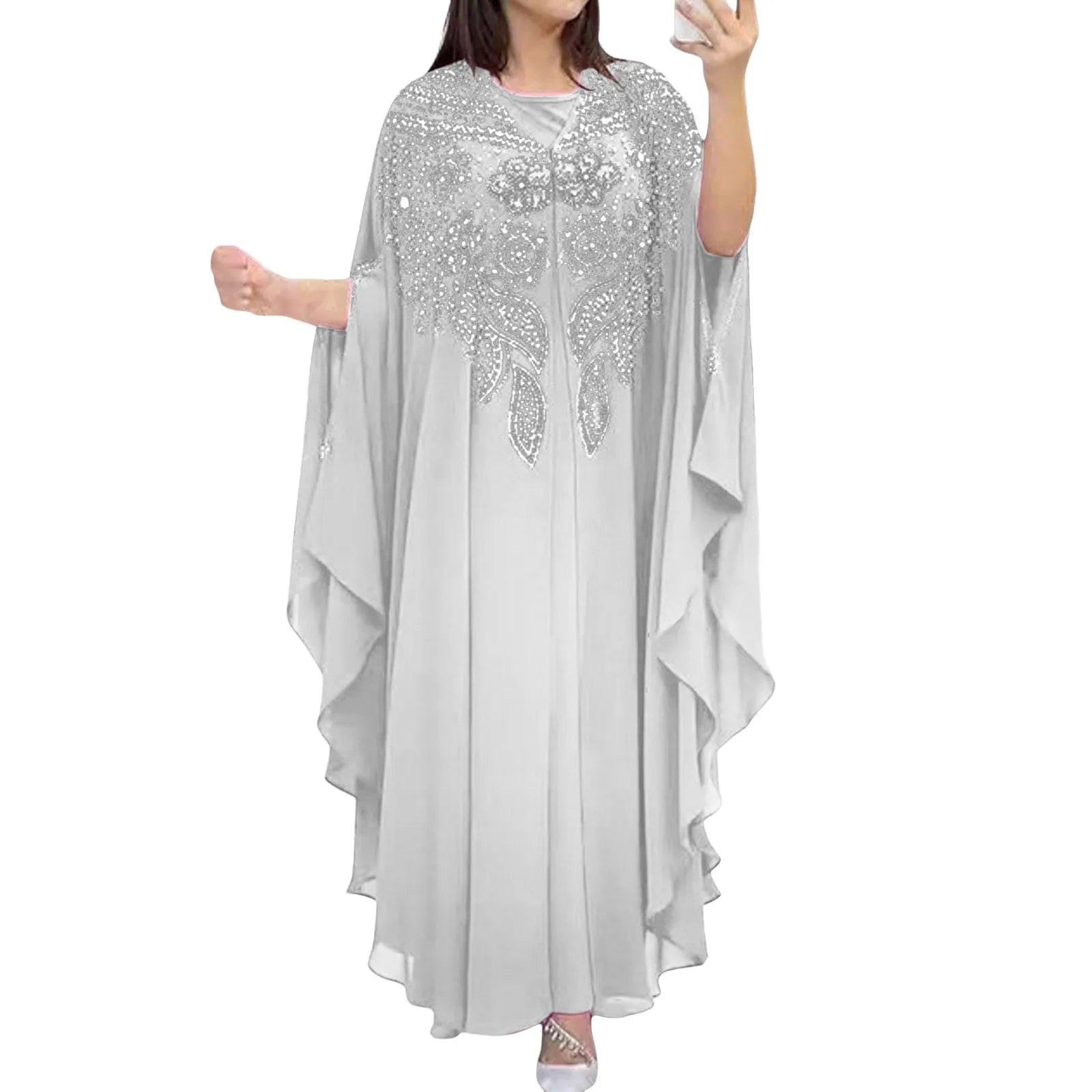Women'S Sequined Vintage Muslim Dress