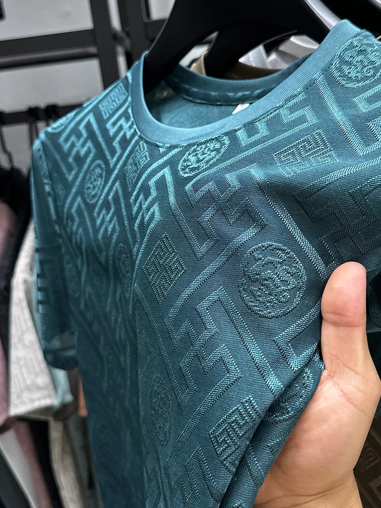 Breathable Short Sleeve Men O-neck Tops