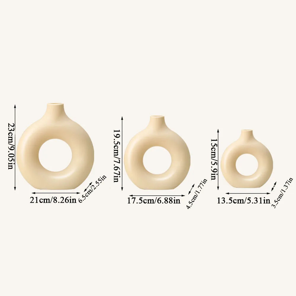 Circle Vase Living Room Decoration Donut Shape