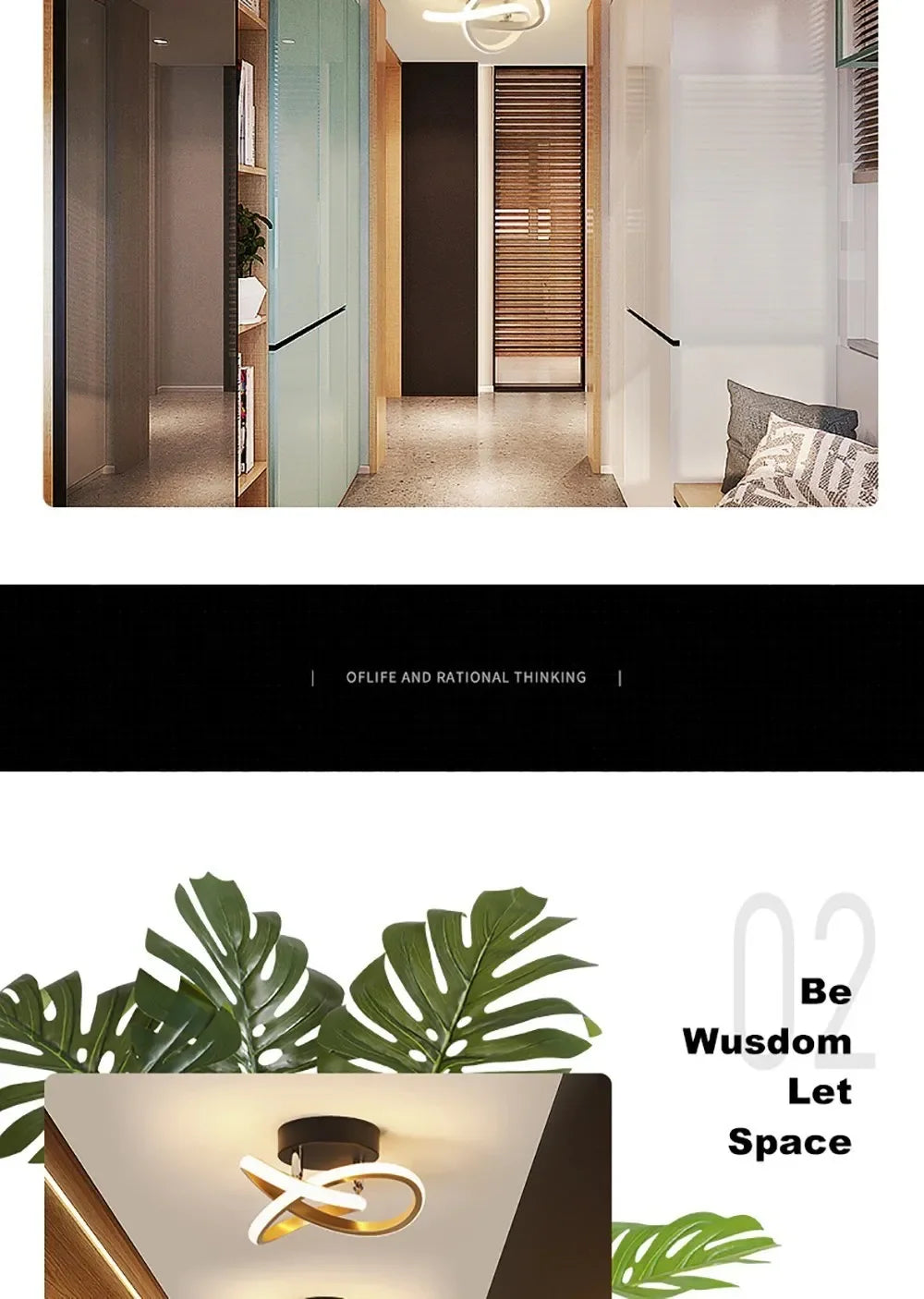 Nordic Minimalist LED Strip Corridor Ceiling Light