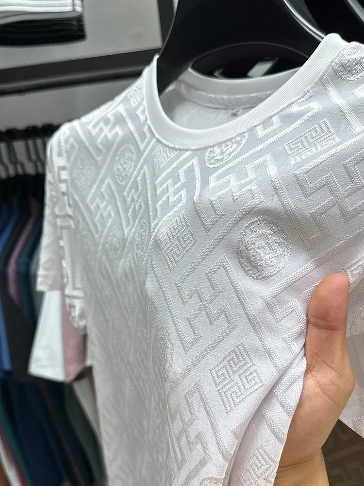 Breathable Short Sleeve Men O-neck Tops