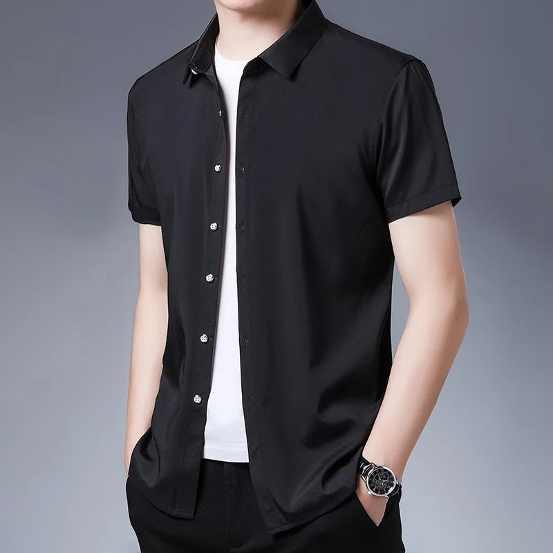 Solid Color Short Sleeved Shirt