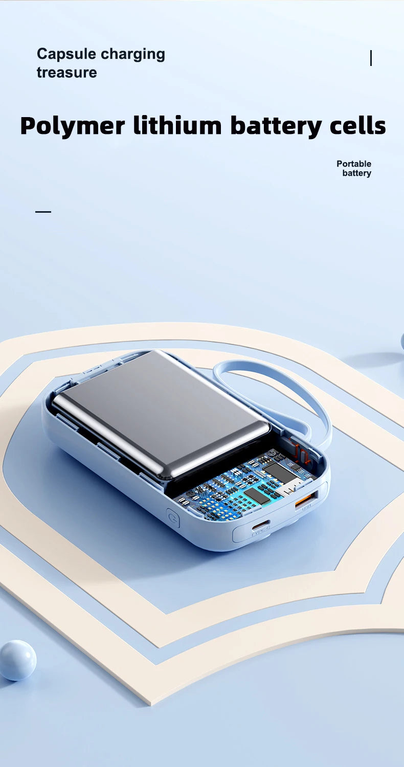 Power Bank With USB C Cable