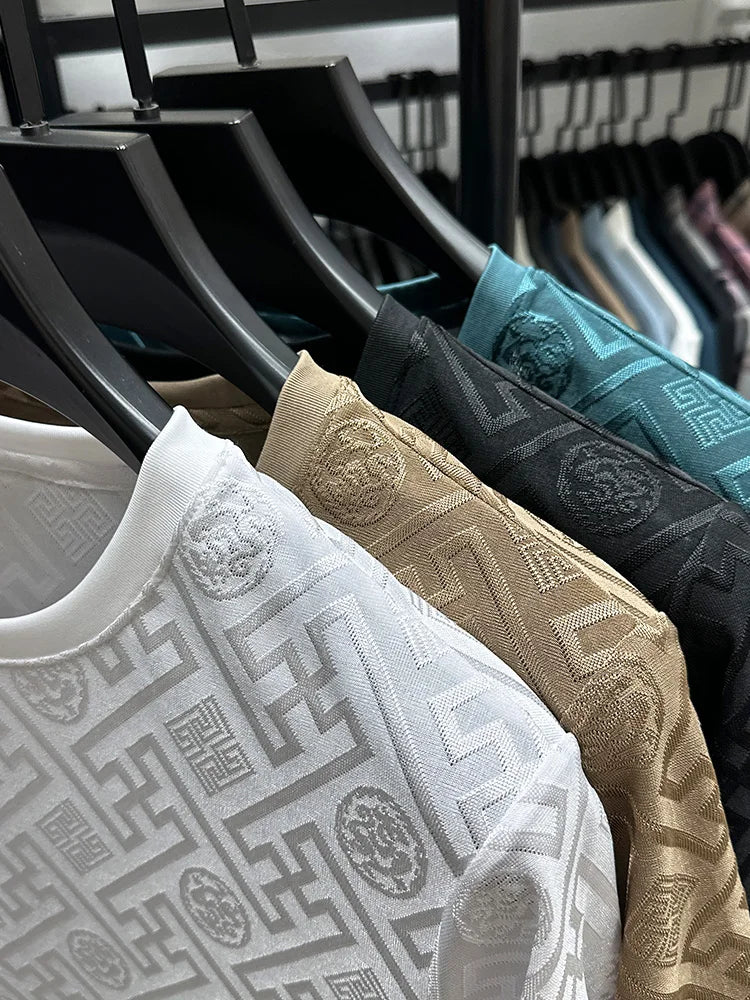 Breathable Short Sleeve Men O-neck Tops