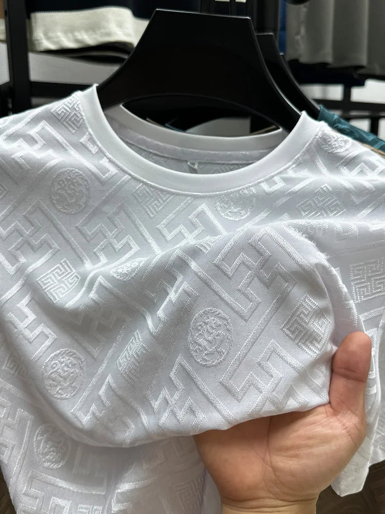 Breathable Short Sleeve Men O-neck Tops