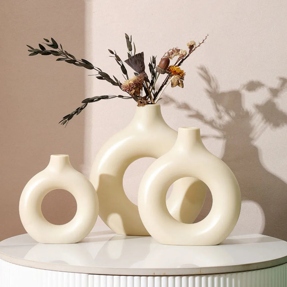 Circle Vase Living Room Decoration Donut Shape