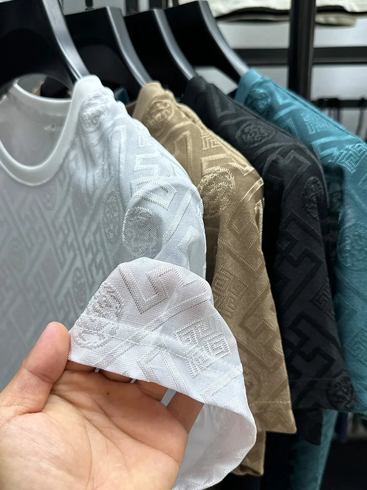 Breathable Short Sleeve Men O-neck Tops