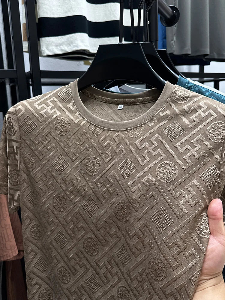 Breathable Short Sleeve Men O-neck Tops