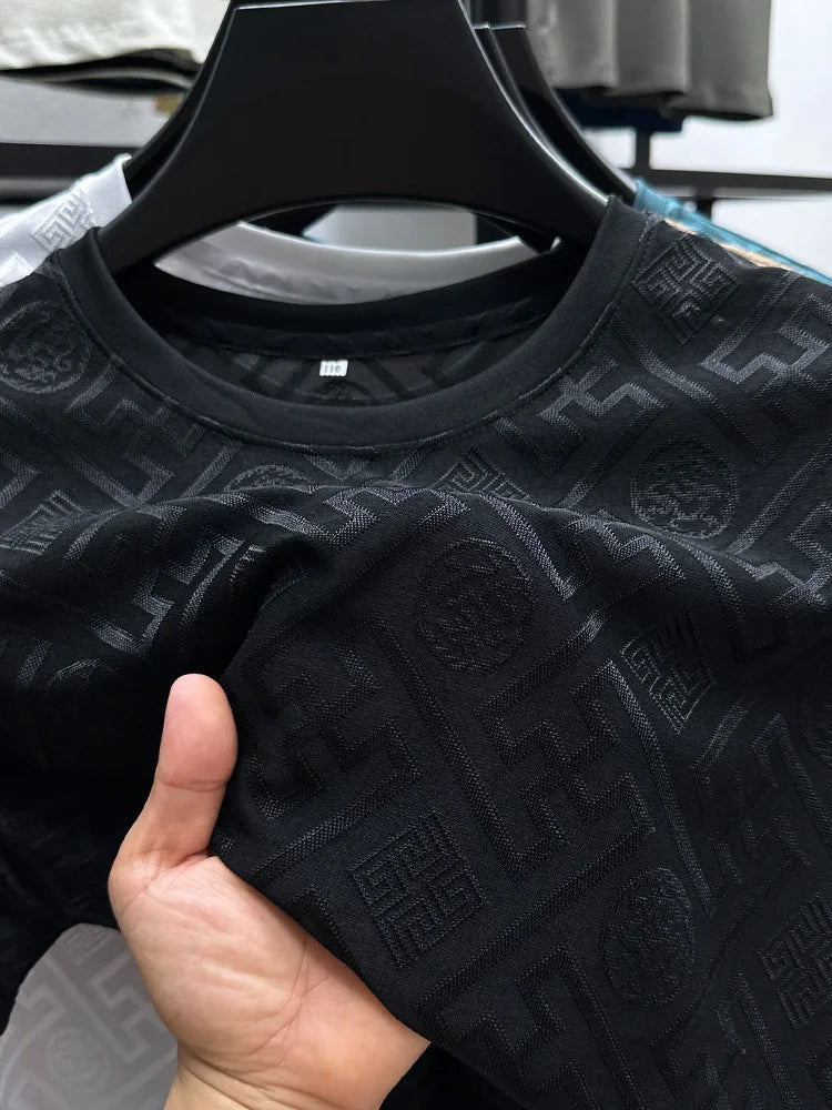 Breathable Short Sleeve Men O-neck Tops