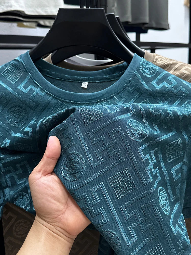 Breathable Short Sleeve Men O-neck Tops