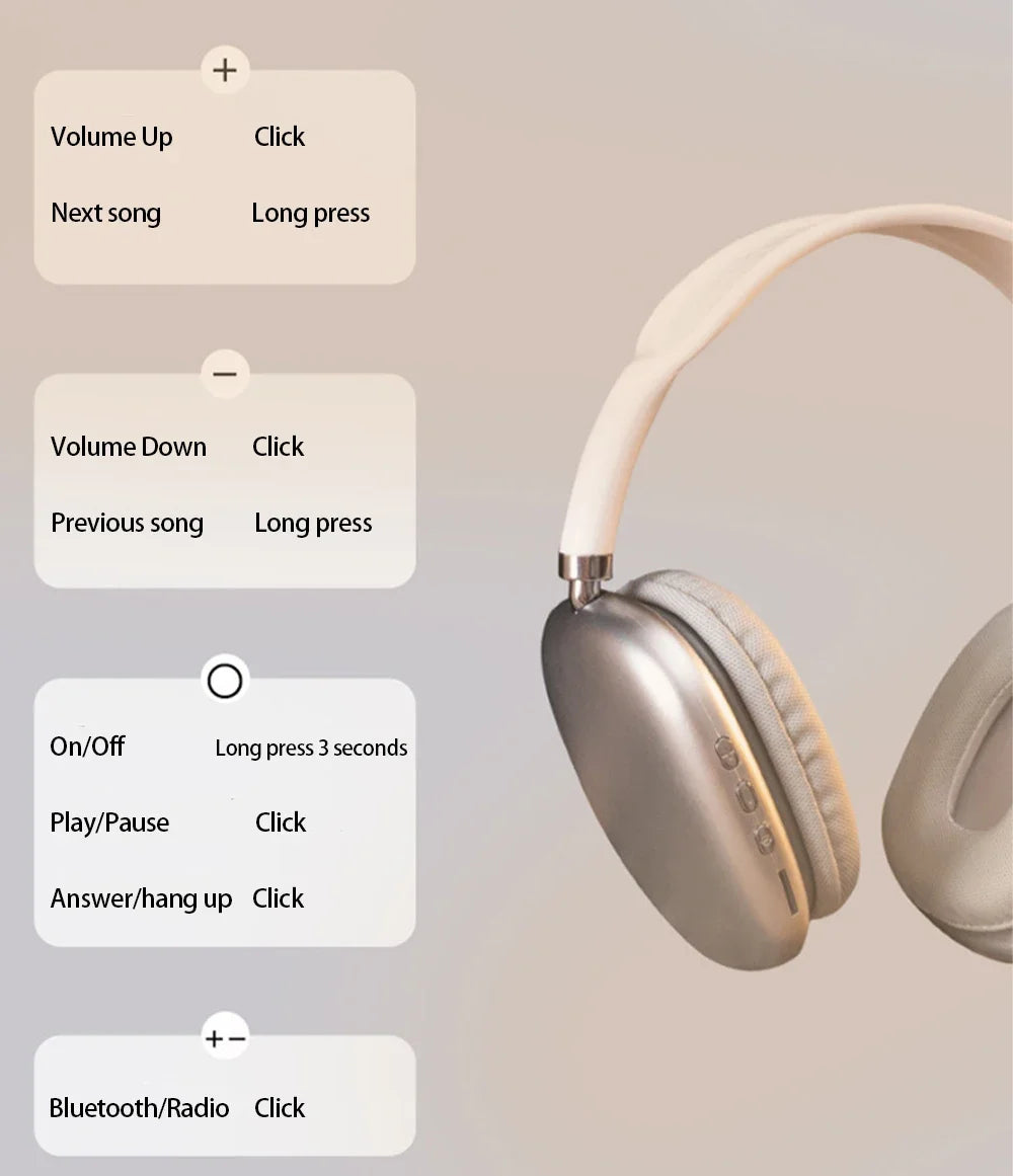 P9 Headphones Bluetooth Wireless Headsets