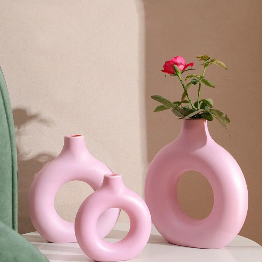 Circle Vase Living Room Decoration Donut Shape