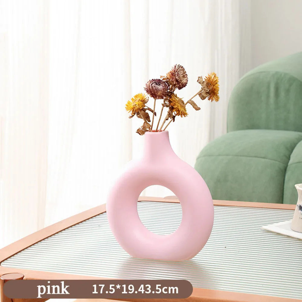 Circle Vase Living Room Decoration Donut Shape