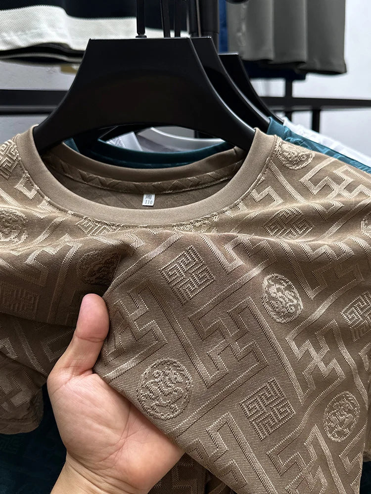 Breathable Short Sleeve Men O-neck Tops