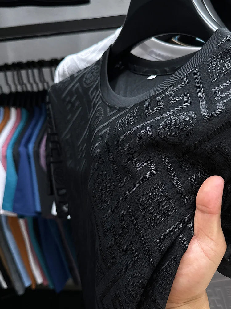 Breathable Short Sleeve Men O-neck Tops