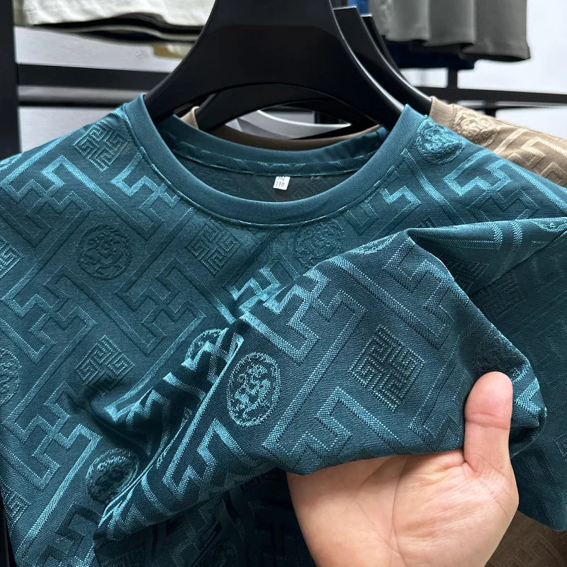Breathable Short Sleeve Men O-neck Tops