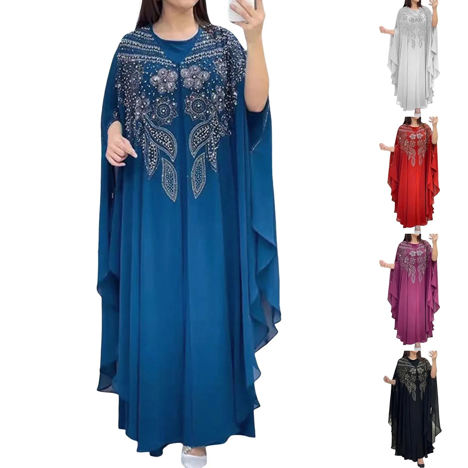 Women'S Sequined Vintage Muslim Dress