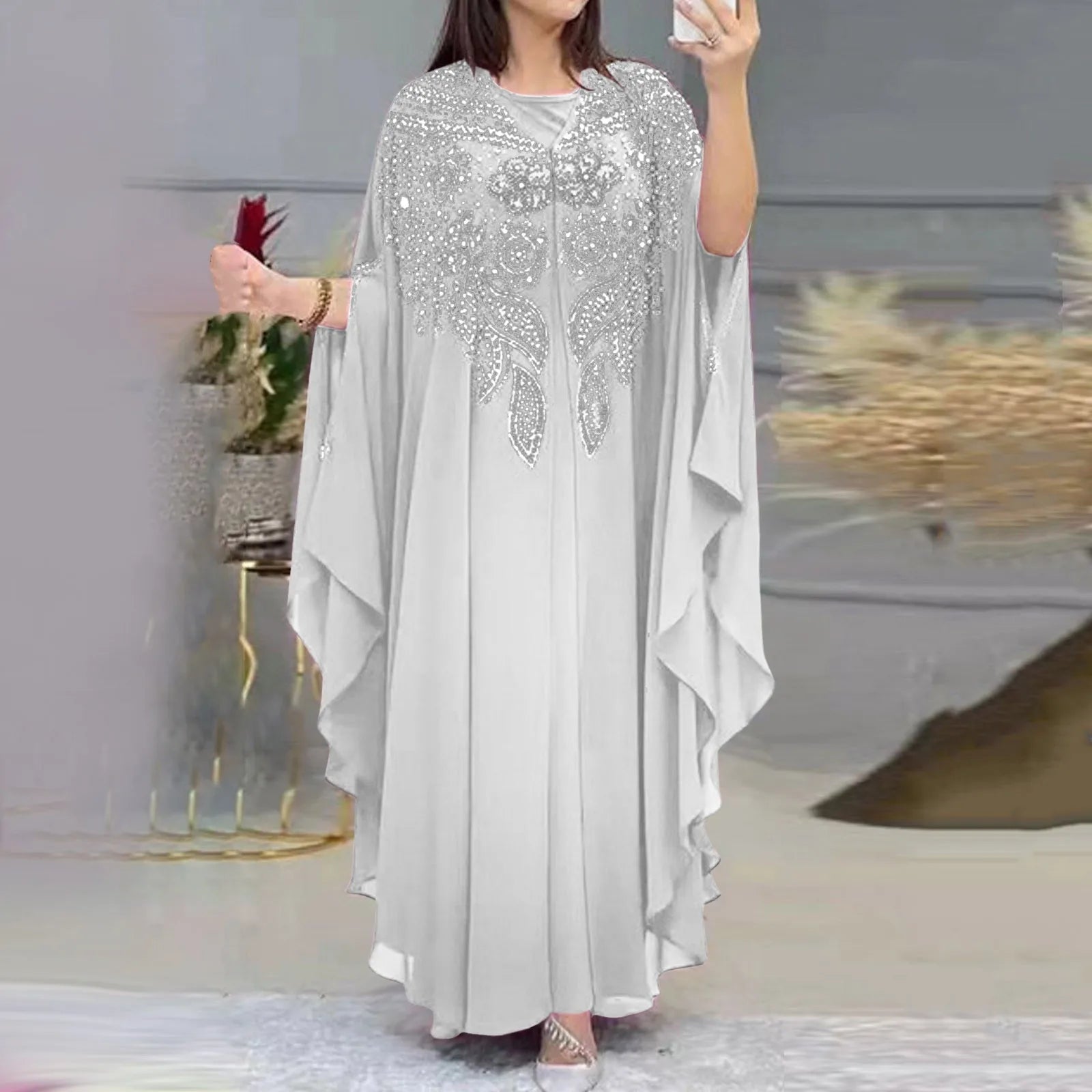 Women'S Sequined Vintage Muslim Dress