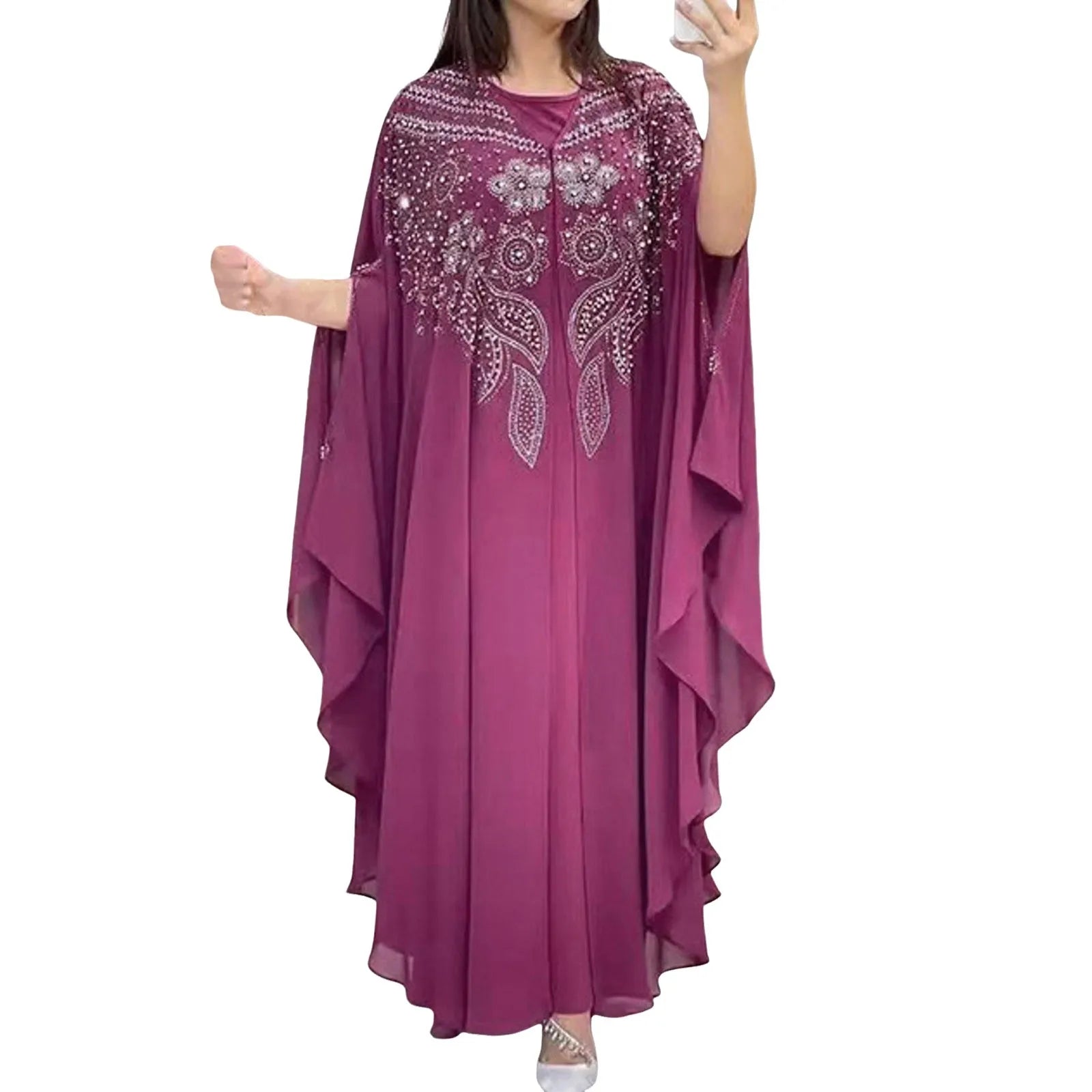 Women'S Sequined Vintage Muslim Dress