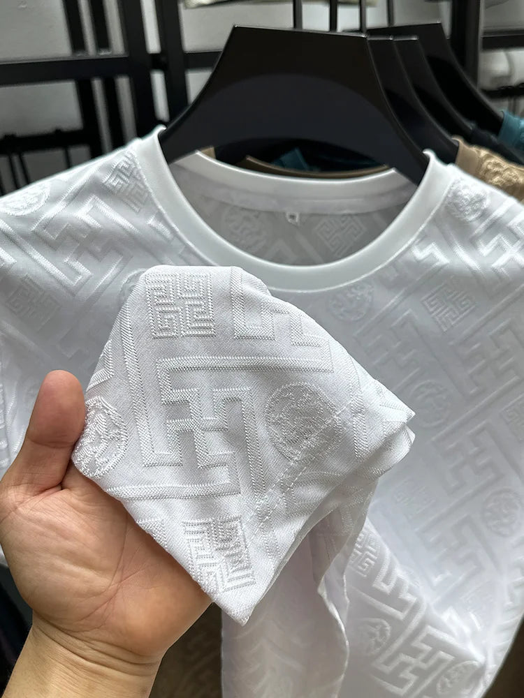 Breathable Short Sleeve Men O-neck Tops
