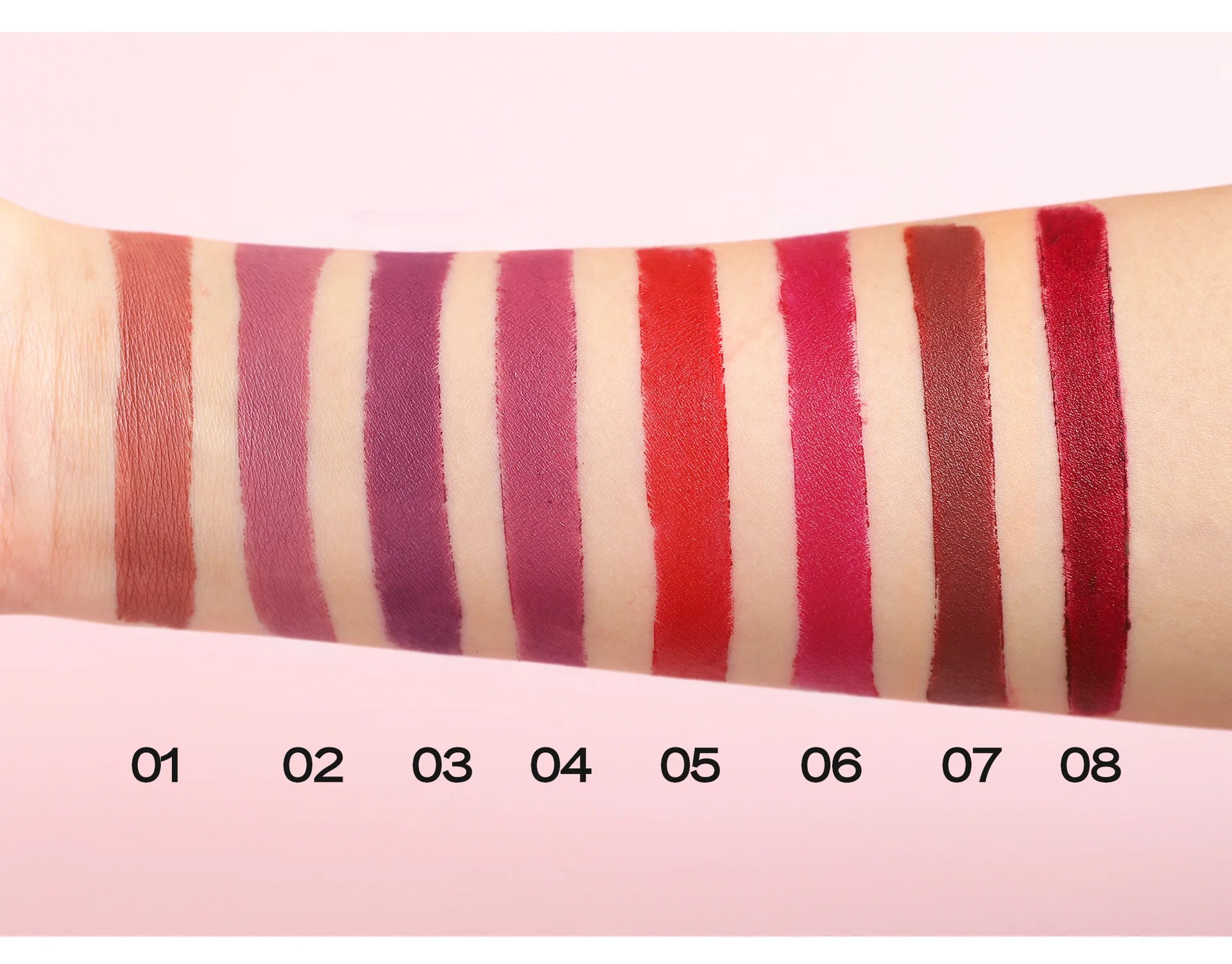 8pcs/Set Women's Velvet Matte Lipstick
