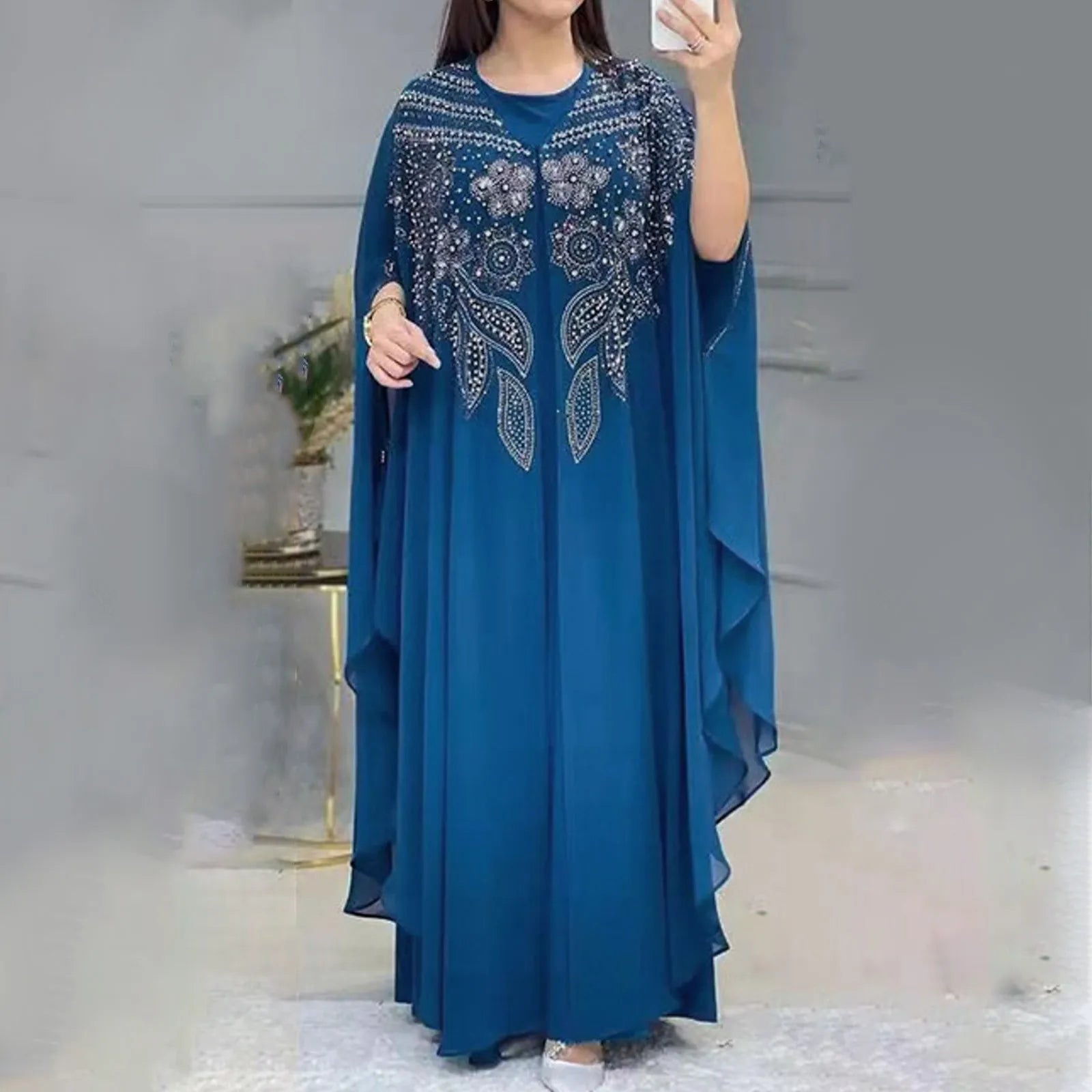 Women'S Sequined Vintage Muslim Dress