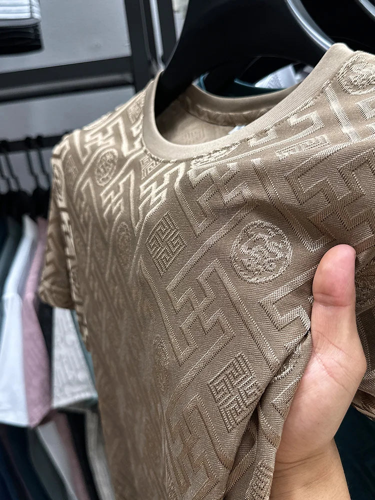 Breathable Short Sleeve Men O-neck Tops