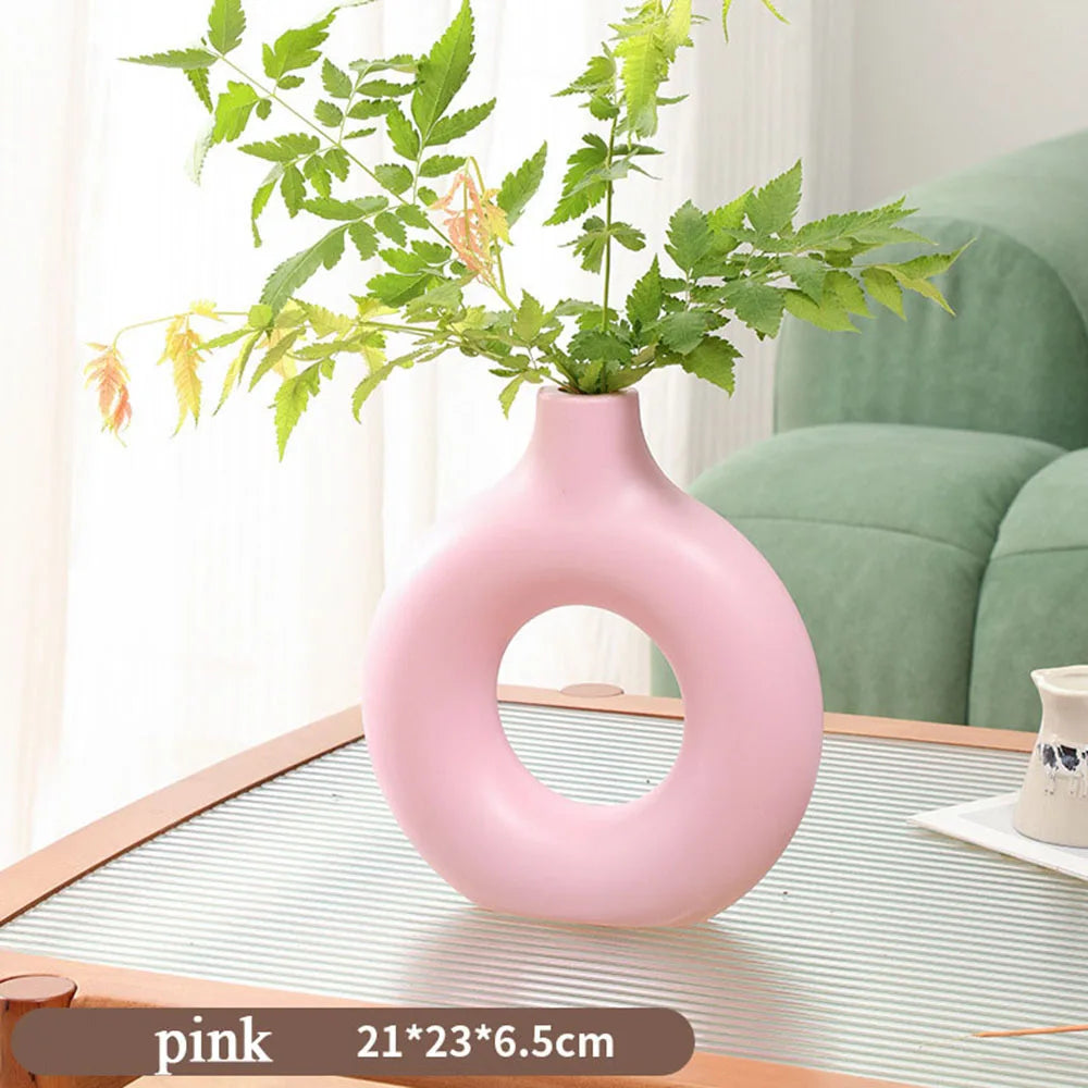 Circle Vase Living Room Decoration Donut Shape