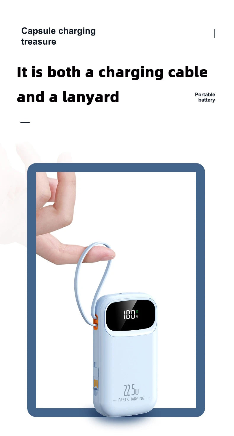 Power Bank With USB C Cable